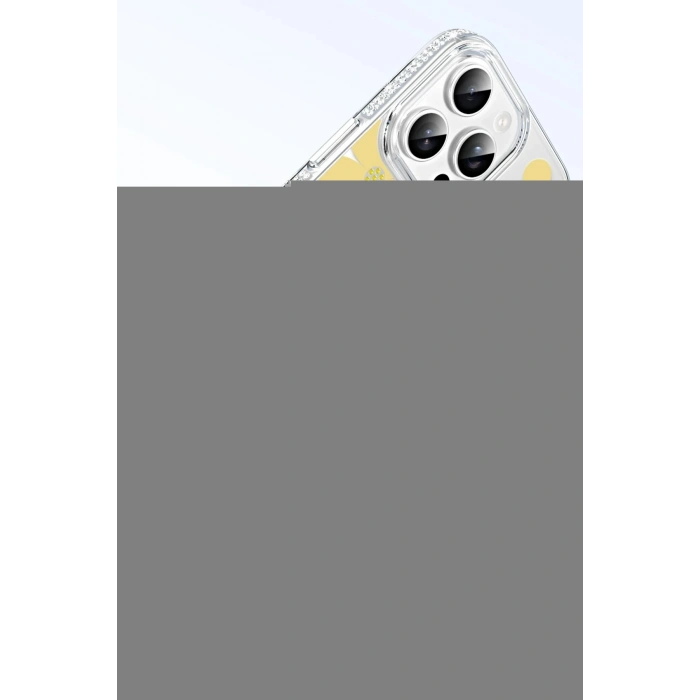 LitaeTrend Apple iPhone 16 Pro Max Floral Magsafe Kapak - Sarı