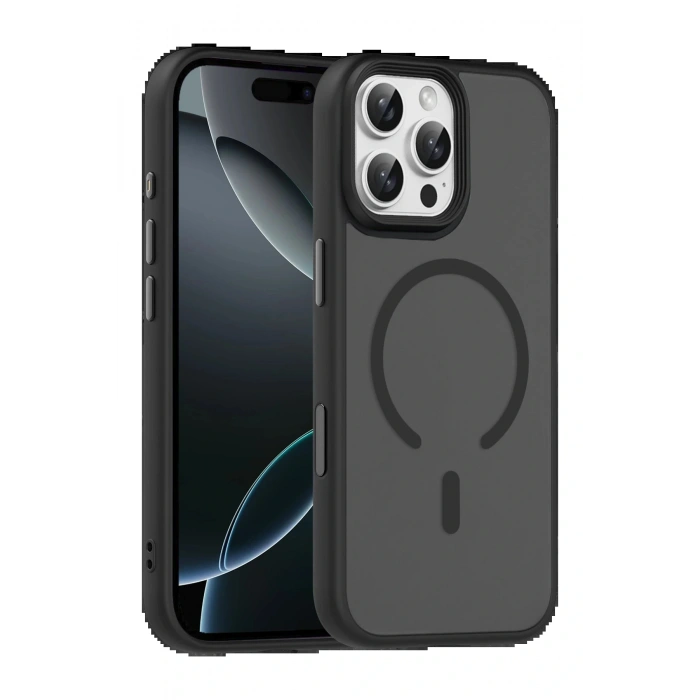 LitaeTrend Apple iPhone 16 Pro Max Megane Magsafe Kapak - Siyah