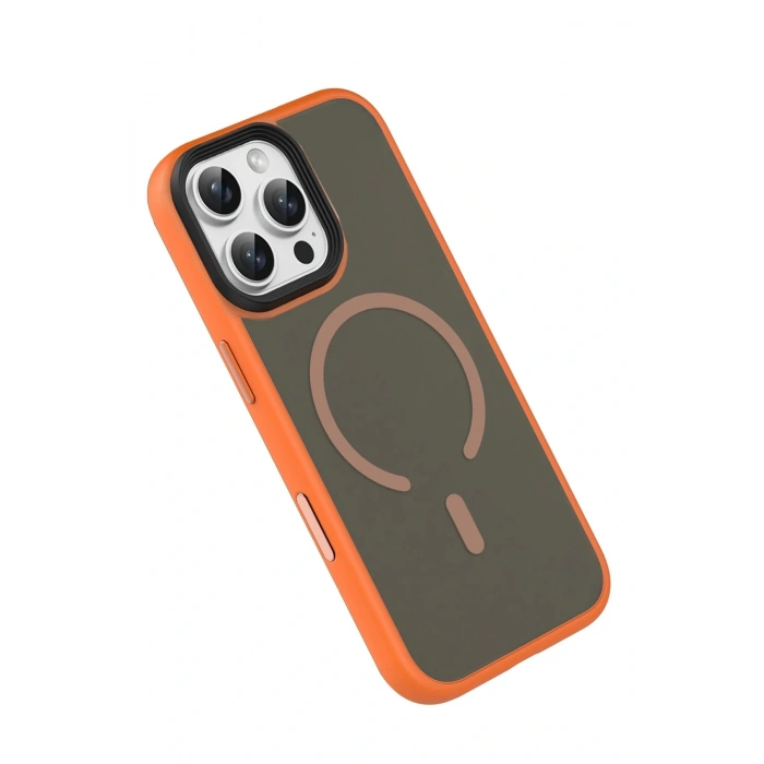 LitaeTrend Apple iPhone 16 Pro Max Megane Magsafe Kapak - Turuncu