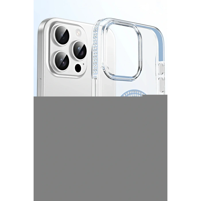 LitaeTrend Apple iPhone 16 Pro Max Move Taşlı Magsafe Kapak - Mavi