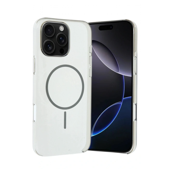 LitaeTrend Apple iPhone 16 Pro Max PC Blank Magsafe Kapak - Natural Grey