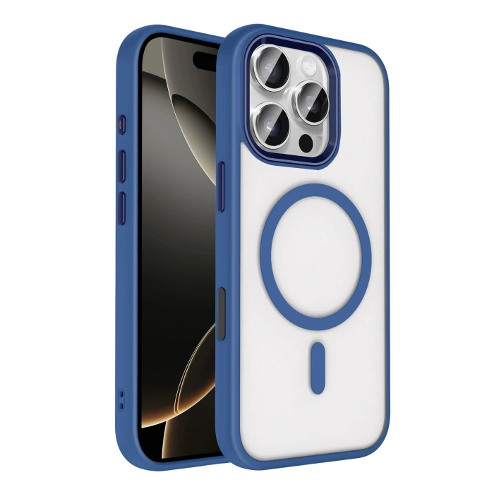 LitaeTrend Apple iPhone 16 Pro Max Terea Magsafe Kapak - Lacivert