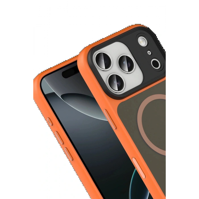 LitaeTrend Apple iPhone 17 Pro Max Megane Magsafe Kapak - Turuncu