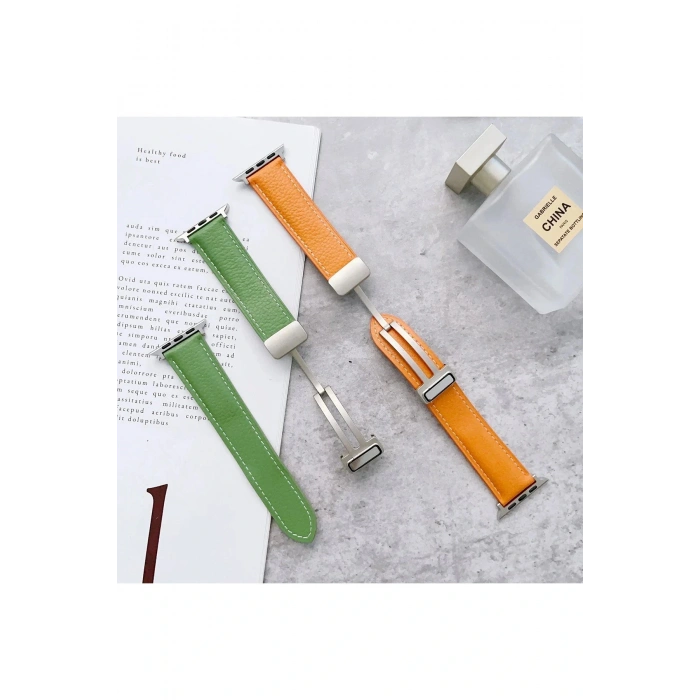 LitaeTrend Apple Watch 38mm KR414 Daks Deri Kordon - Pembe