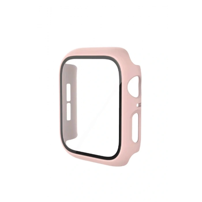 LitaeTrend Apple Watch 42mm Camlı Kasa Ekran Koruyucu - Pembe