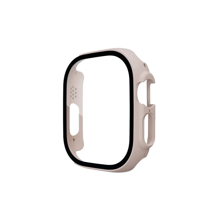 LitaeTrend Apple Watch Ultra 49mm Desert Camlı Kasa Ekran Koruyucu - Metalik Gold