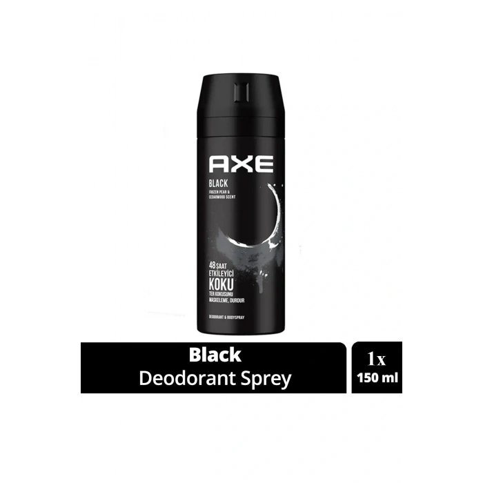 LitaeTrend Axe Erkek Deodorant & Bodyspray Black 48 Saat Etkileyici Koku Vücut Spreyi 150 ml