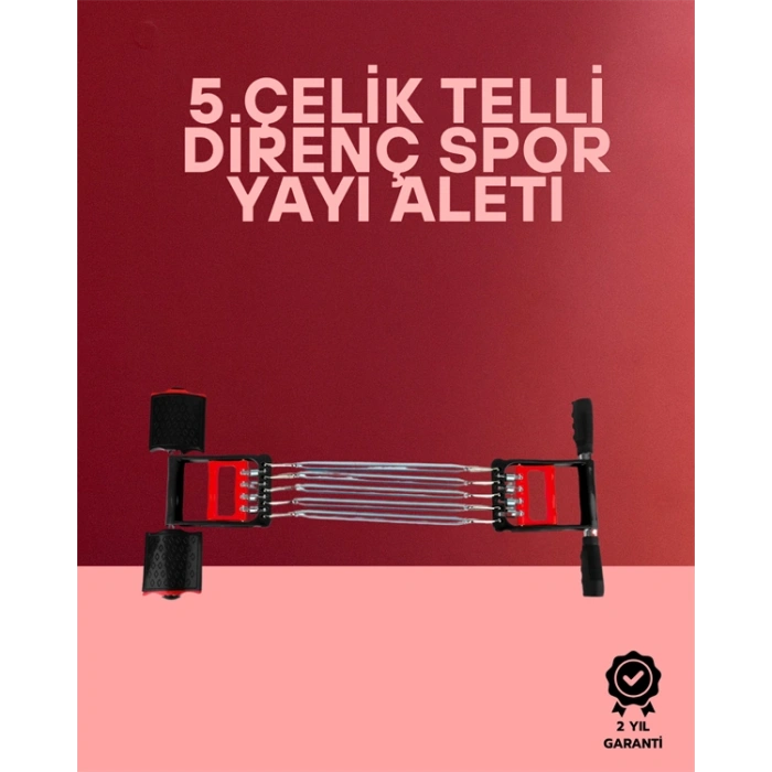 HERŞEYTREND Ayarlanabilir Elastik Yaylı Ergonomik Tasarımlı Kas Güçlendirme Seti