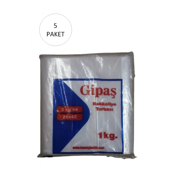 LitaeTrend Bakkaliye Naylon Torba 3kg lık 26x42 cm 5 Paket (Takriben 825 Adet)