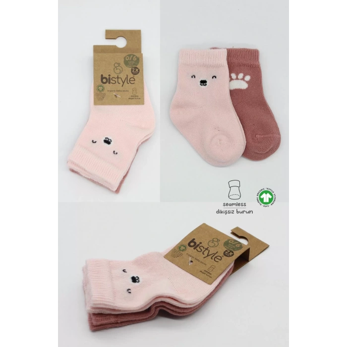 LitaeTrend Bear Penye Soket Çorap 2li Pembe