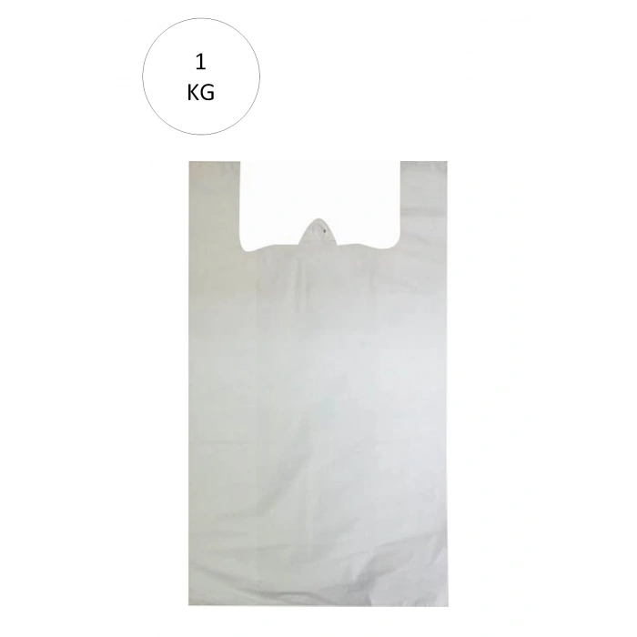 LitaeTrend Beyaz Atlet Poşet Büyük Boy 32x57 cm Takriben 72 Adet 1 Kg