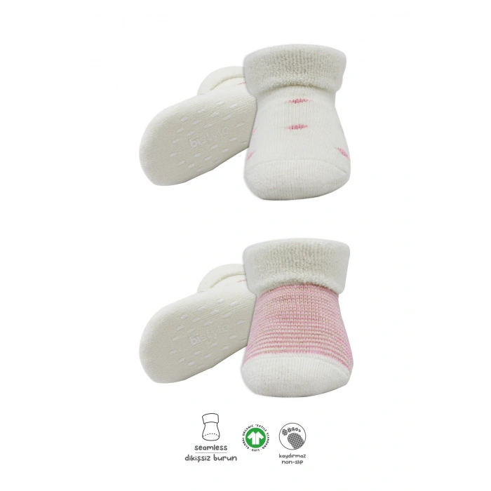 LitaeTrend Bistyle 2li Havlu Soket Kaymaz Çorap 10504 Ekru Pudra