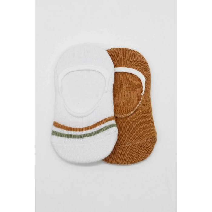 LitaeTrend Bistyle 2li Penye Babet Silikon Çemberli Çorap 30102 Hardal Beyaz