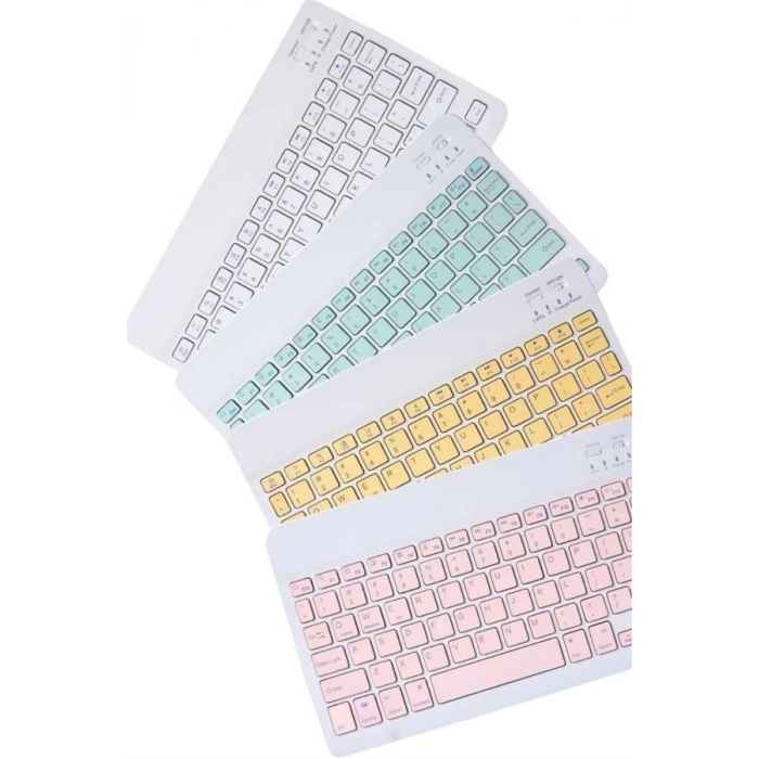 HERŞEYTREND Bluetooh Wıreless Keyboard Siyah Q Klavye İOS Ipad Android Windows Uyumlu