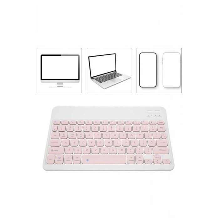 HERŞEYTREND Bluetooth Şarj Edilebilir Mini Q Klavye Kablosuz Taşınabilir