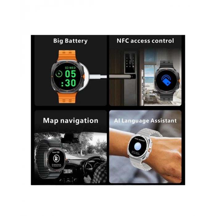 HERŞEYTREND Bluetooth ve Sesli Görüşme Özellikli Akıllı Saat | 2 Ekran | 400 mAh Batarya