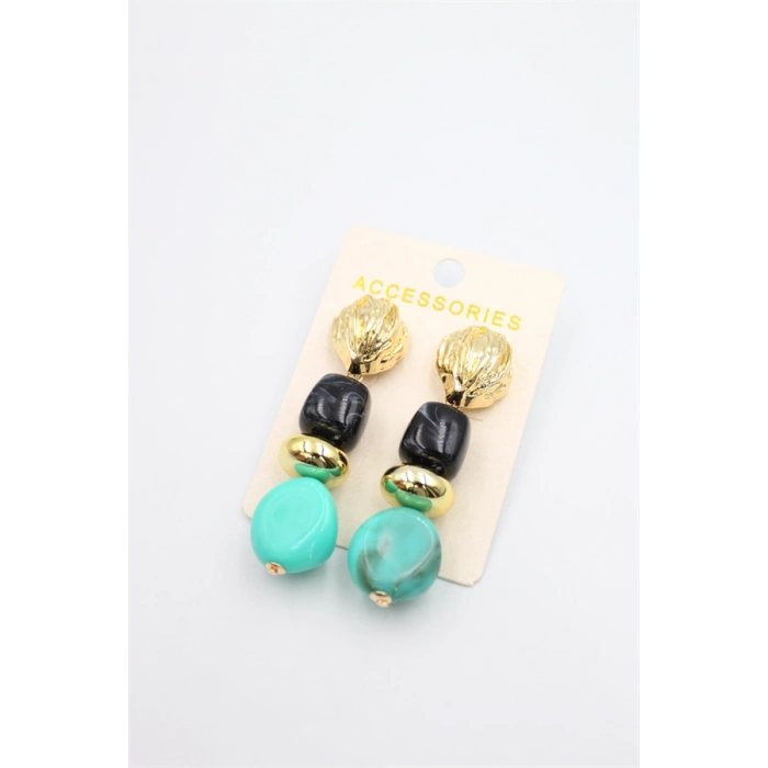 HERŞEYTREND Boncuklu Küpe - Siyah