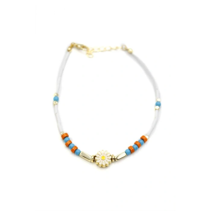 LitaeTrend Boncuklu Papatya Halhal - Altın