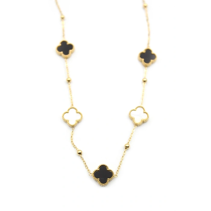 HERŞEYTREND Boncuklu Yonca Kolye - Altın