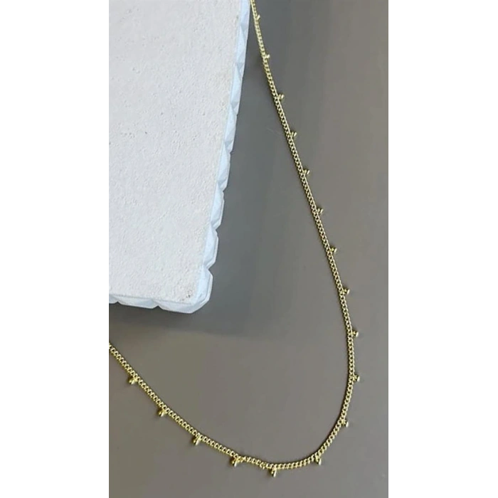 LitaeTrend Boncuklu Zincir Kolye - Altın