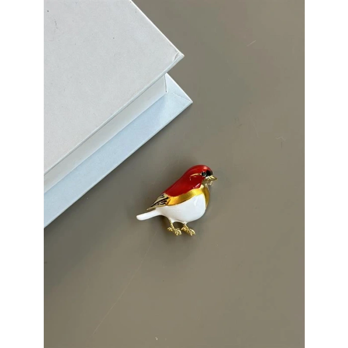 LitaeTrend Bülbül Broş - Kırmızı