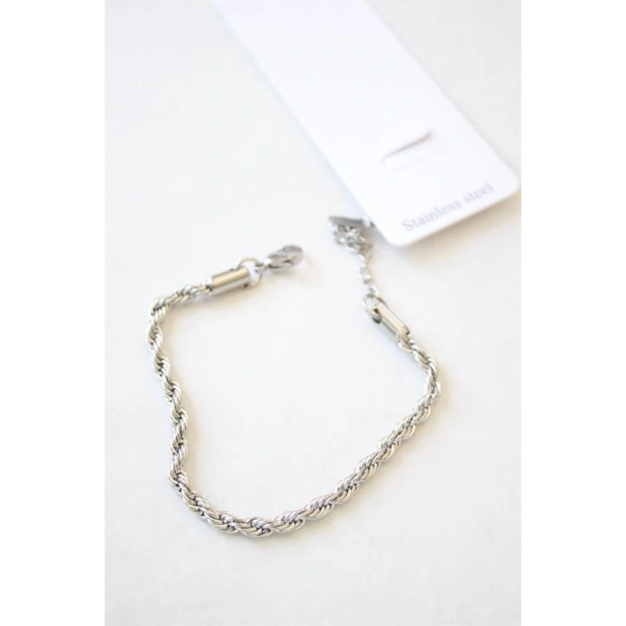 LitaeTrend Burgu Çelik Bileklik 3mm - Gümüş