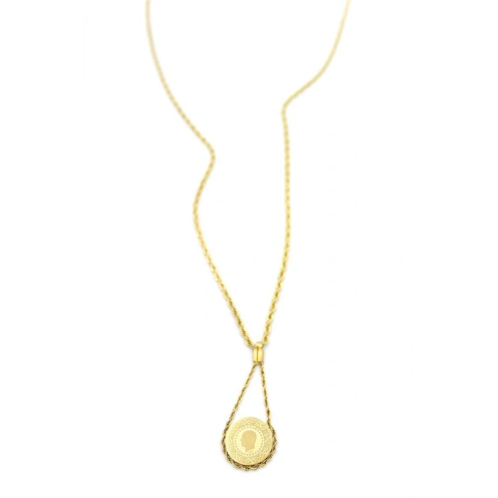 LitaeTrend Burgu Zincir Çeyrek Kolye - Altın