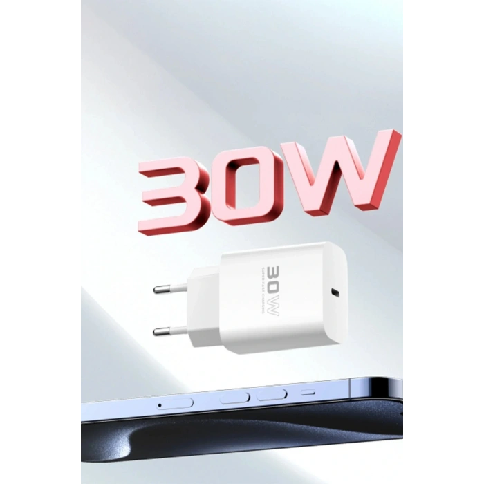 LitaeTrend C87C 30W Type-C Çıkışlı Ekstra DL50 1M Type-C to Lightning Kablolu PD Şarj Cihazı - Beyaz