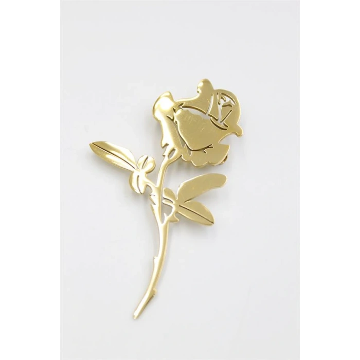 HERŞEYTREND Çelik Gül Broş - Altın