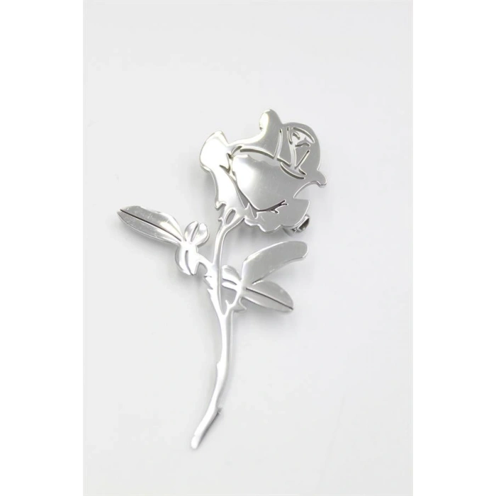 HERŞEYTREND Çelik Gül Broş - Gümüş