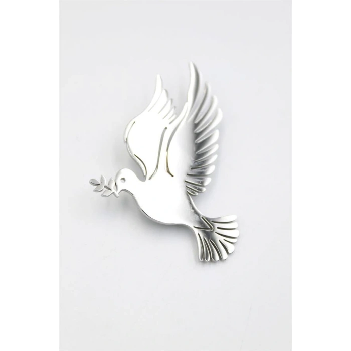 HERŞEYTREND Çelik Güvercin Broş - Gümüş