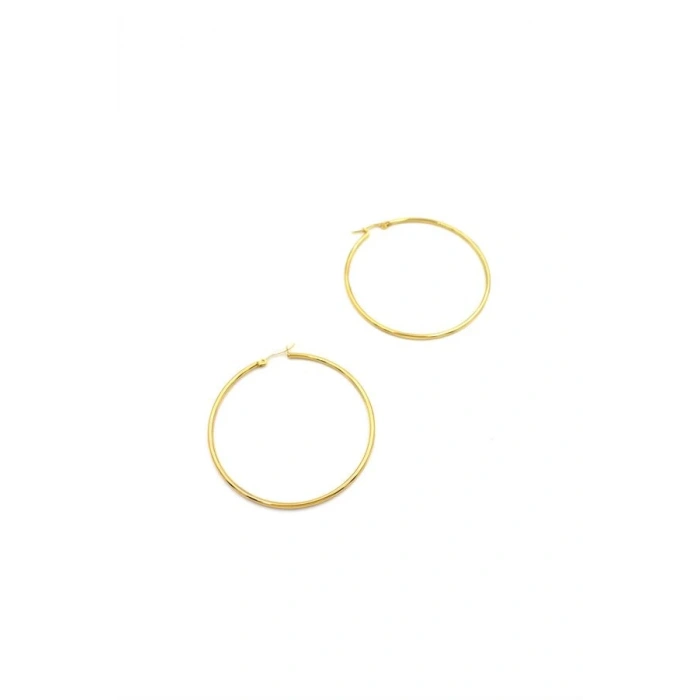 LitaeTrend Çelik Halka Küpe - 5 cm - Altın