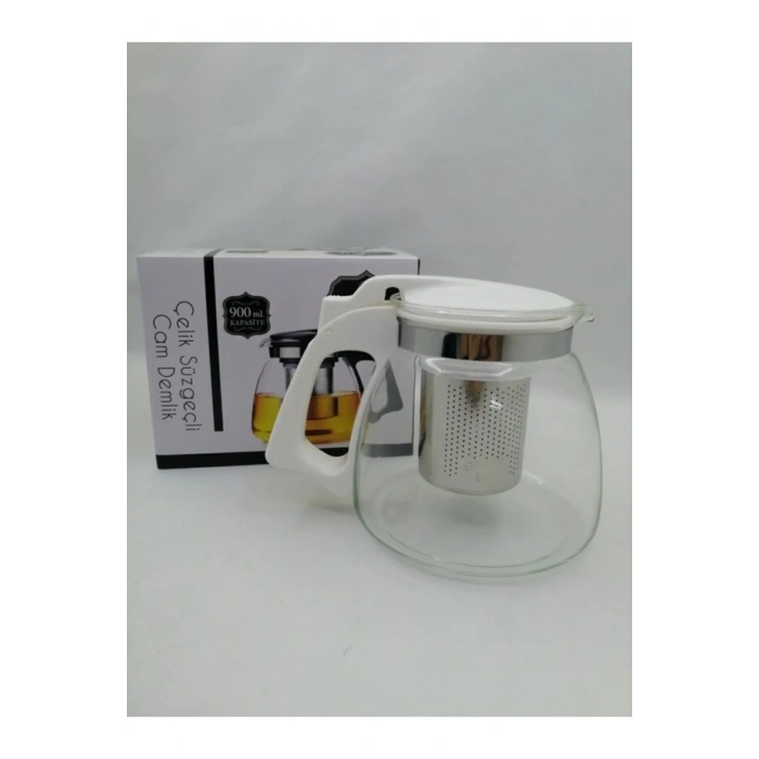 LitaeTrend Çelik Süzgeçli Cam Demlik 900 Ml. Royaleks-8882