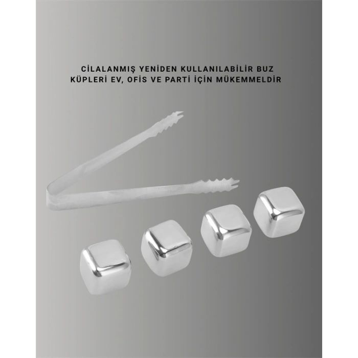 HERŞEYTREND Çevre Dostu Metal Buz Küpü ve Kullanışlı Klips Seti