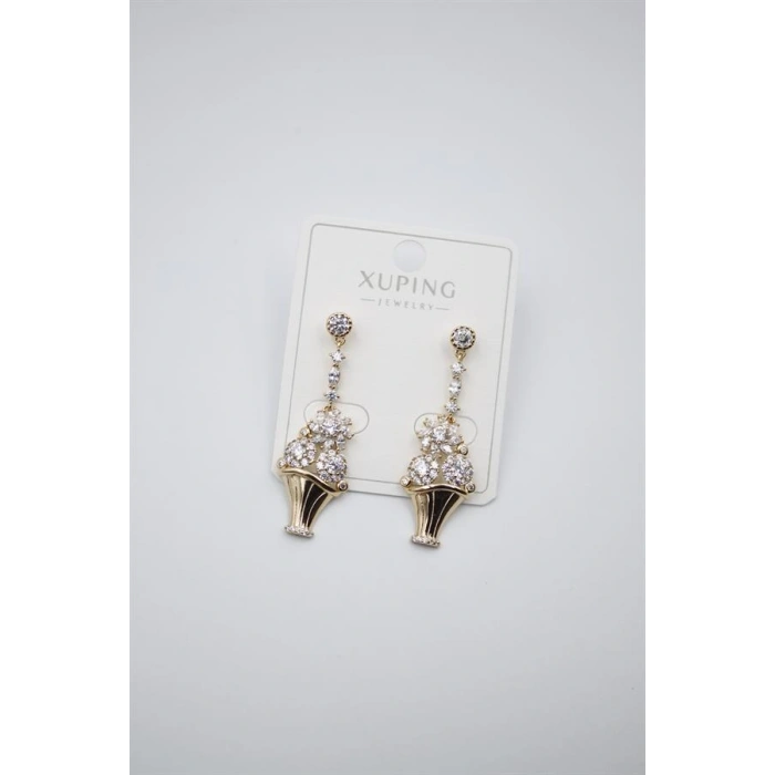 LitaeTrend Çiçek Buketi Küpe - Altın