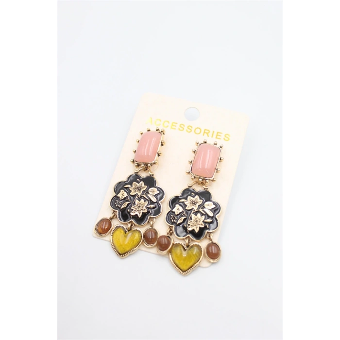 HERŞEYTREND Çiçek İşlemeli Küpe - ÇOK RENKLİ