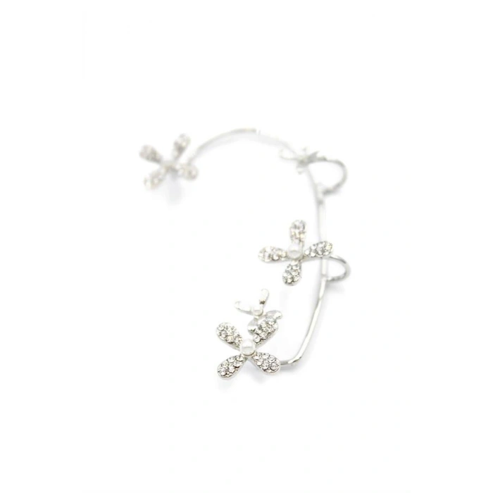 LitaeTrend Çiçek Kıkırdak Küpe - Gümüş