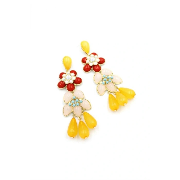 LitaeTrend Çiçek Küpe - Kırmızı