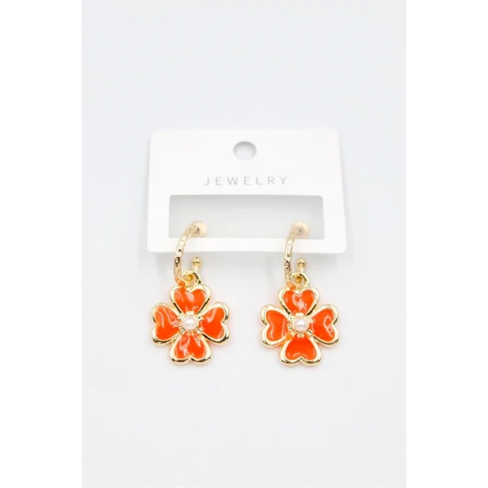 LitaeTrend Çiçek Küpe - Turuncu