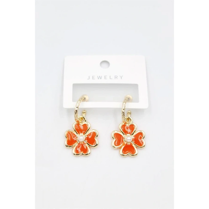 LitaeTrend Çiçek Küpe - Turuncu