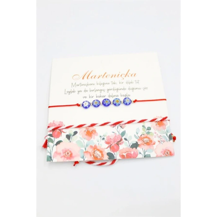 LitaeTrend Çiçek Marteniçka Bileklik - Kırmızı