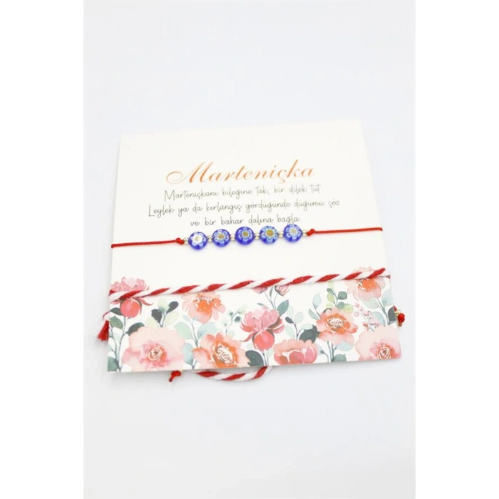 LitaeTrend Çiçek Marteniçka Bileklik - Kırmızı