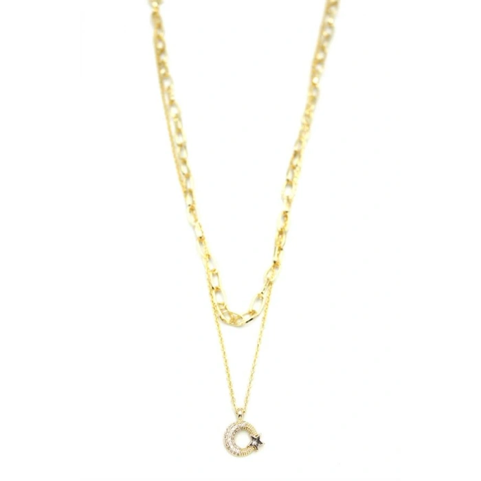 LitaeTrend Çoklu Ay Yıldız Kolye - Altın