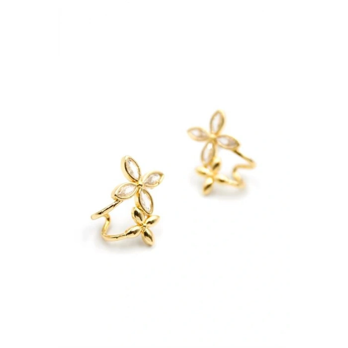 LitaeTrend Çoklu Çiçek Küpe - Altın