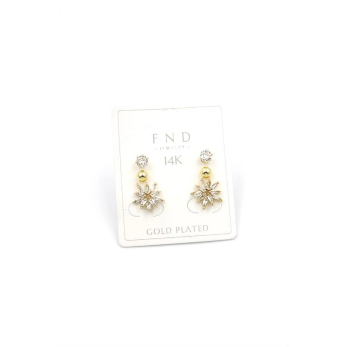 LitaeTrend Çoklu Çiçek Küpe - Altın