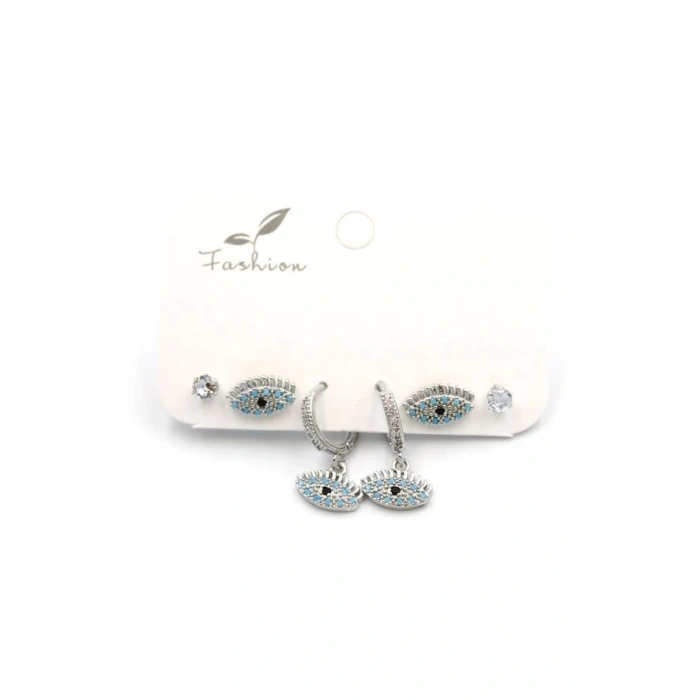 LitaeTrend Çoklu Göz Küpe - Gümüş