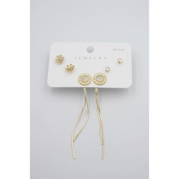 HERŞEYTREND Çoklu Set Küpe - Altın