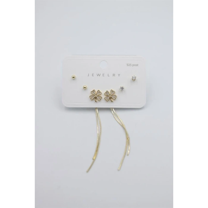 HERŞEYTREND Çoklu Set Küpe - Altın