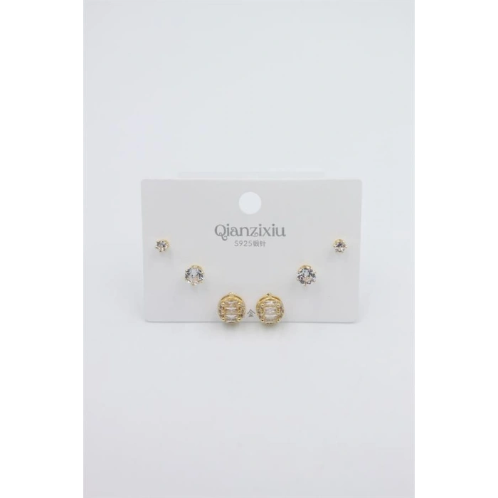 HERŞEYTREND Çoklu Set Küpe - Altın