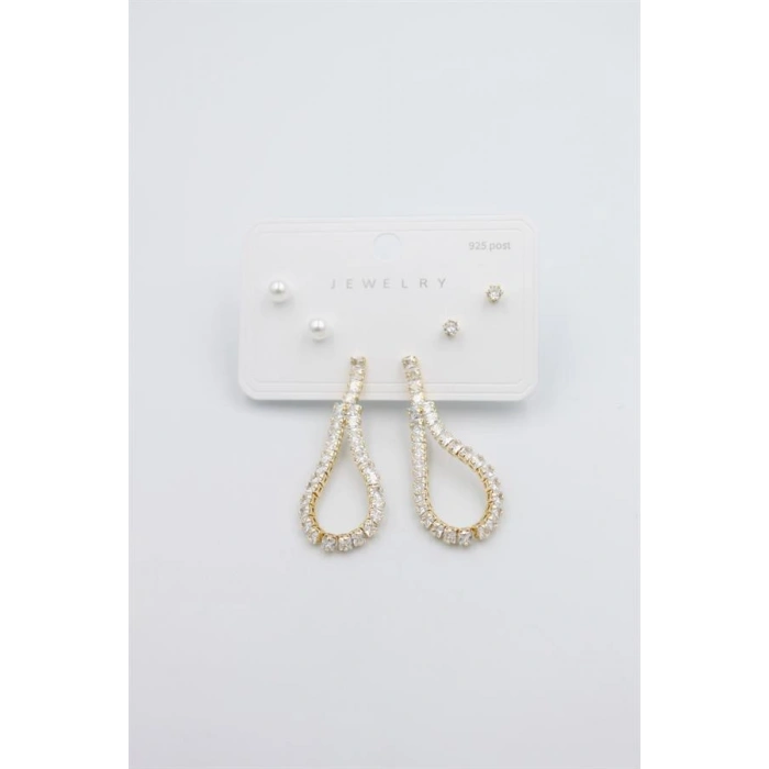 HERŞEYTREND Çoklu Set Küpe - Altın